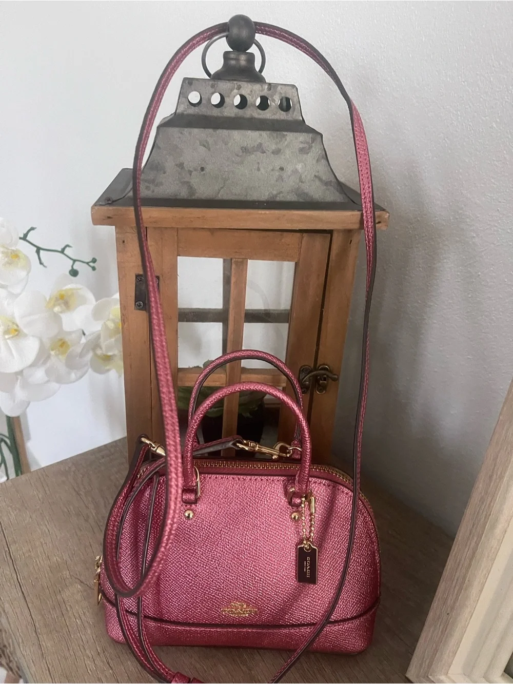 Coach Metallic Rose Mini sierra Satchel